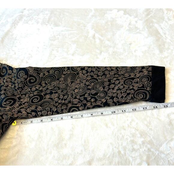 Papell Petites 100% Silk Jacket Women's Sz 8 Black/Gold Padded Retro Y2K VTG - Picture 5 of 9